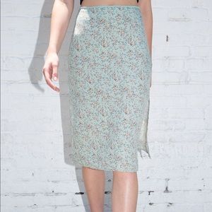 Brandy Melville Phoebe Midi Skirt Blue Floral